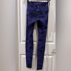 Lululemon Wunder Under. HR full length leggings. Purple/Black Tie Dye. Size 4.